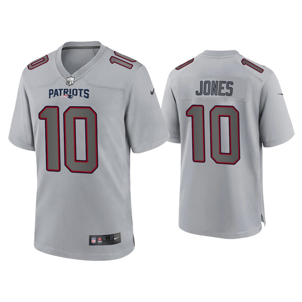 Men's New England Patriots #10 Mac Jones Grey Atmosphere Fashion Stitched Game Jersey